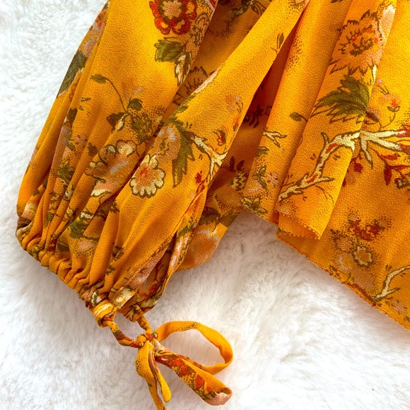 Wilfred off the shoulder yellow floral print blouse size XS - Picture 3 of 4